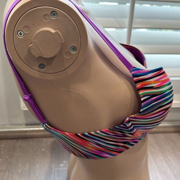 Victoria Secret Women's Purple Stripe Plunge Push Up Bra 32C - Picture 3 of 5